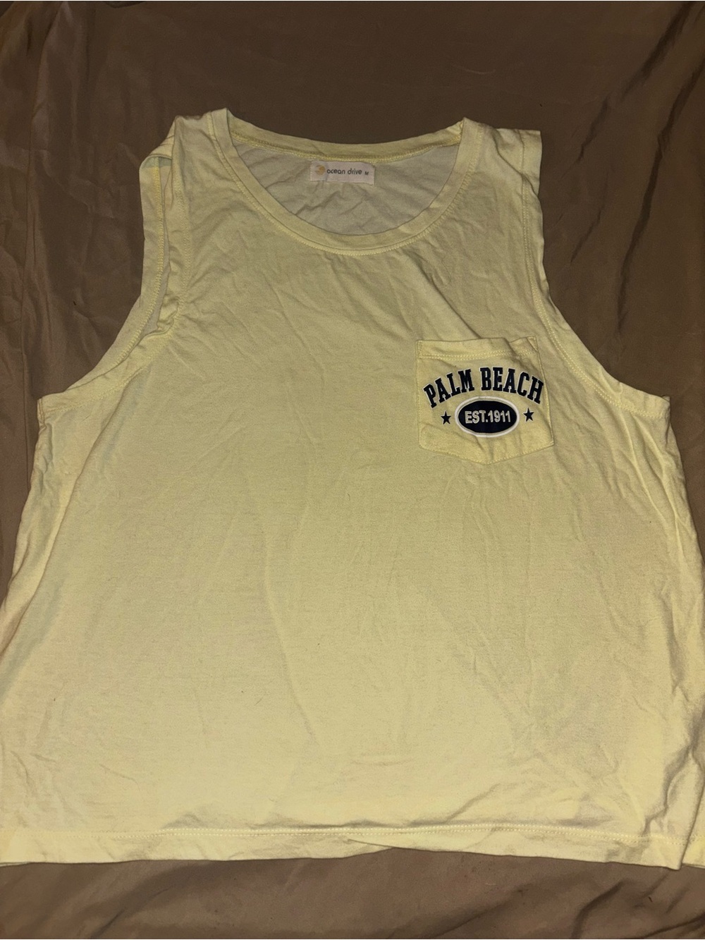 Ocean Drive Light Yellow Crewneck Tee